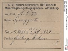 Etiketten zu Pyrargyrit (NHMW-MIN-Al72)